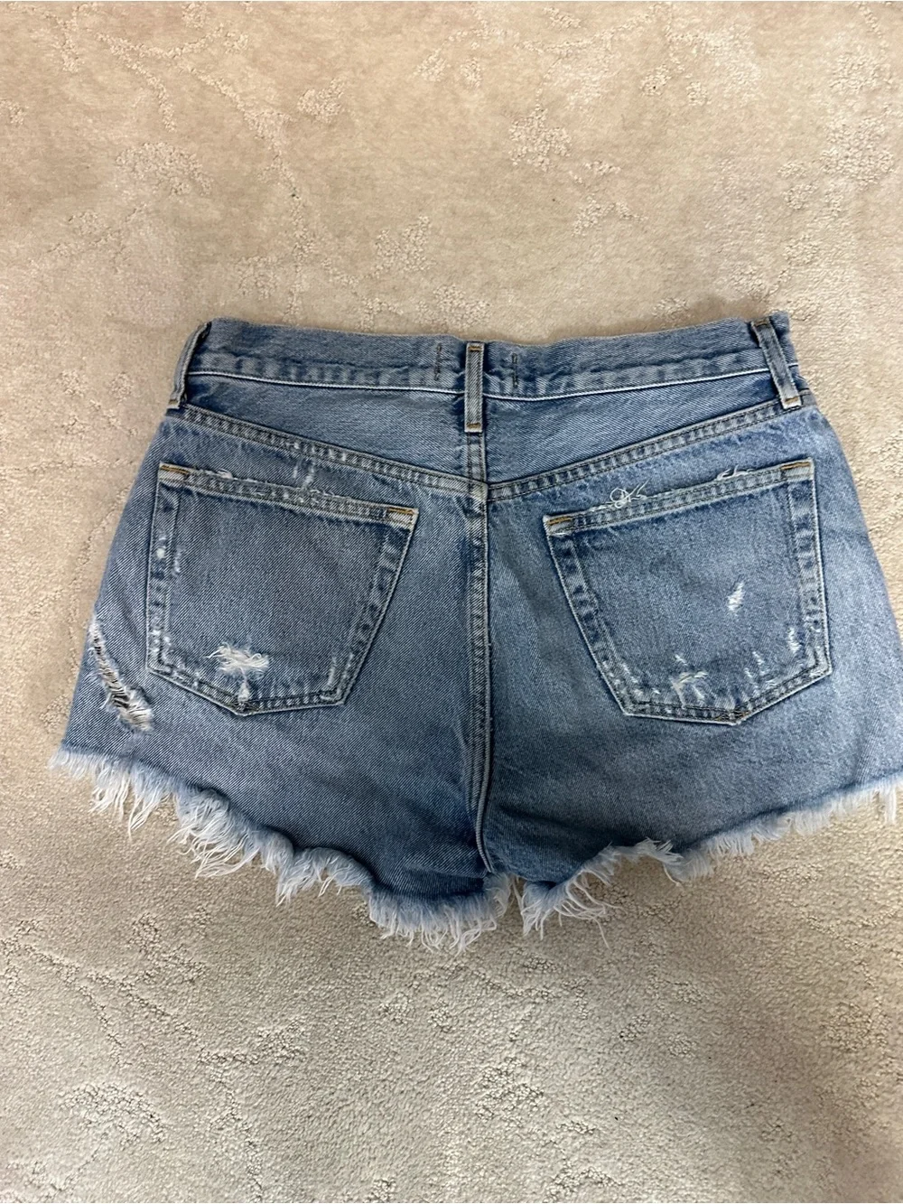 Agolde Jean Shorts Button Fly Trendy Classic Chic Denim